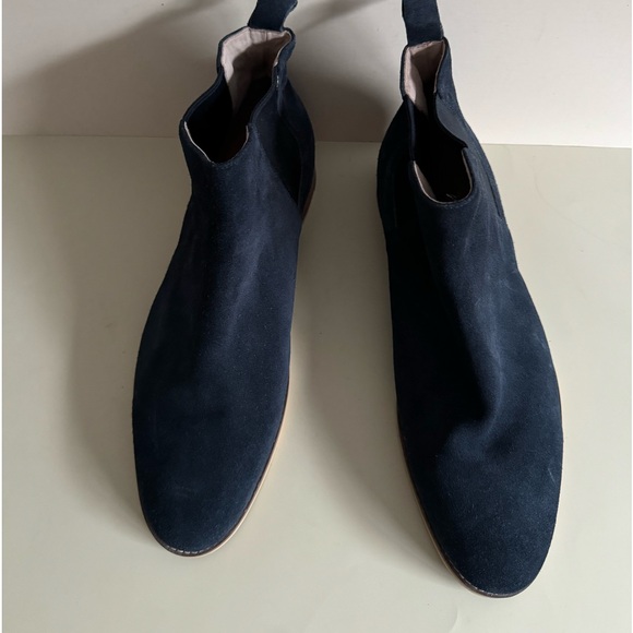 JOHNSON & MURPHY NAVY SUEDE LEATHER PULL ON CHELSEA BOOTS SZ 11 Men’s - Picture 4 of 7